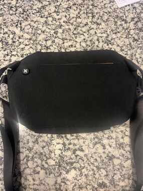 Unisex Black Minimal Sling Belt Bag with Subtle Logo
